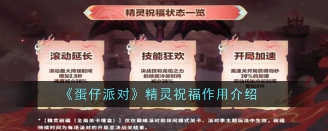 蛋仔派对精灵祝福作用是什么