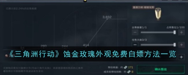 三角洲行动蚀金玫瑰外观免费白嫖方法是什么